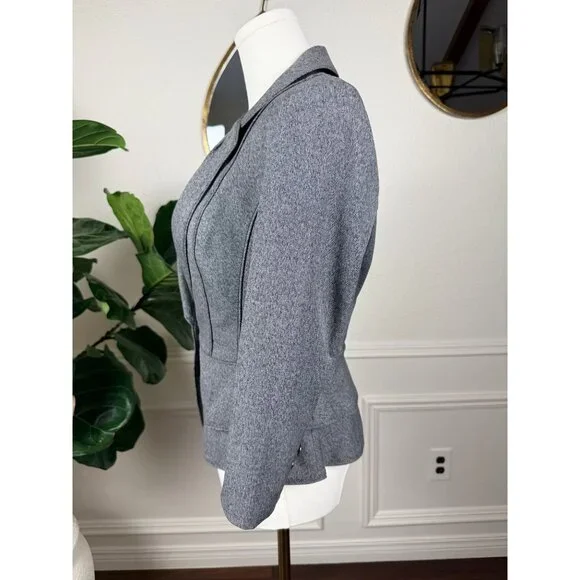 Soft Corporate Chic | WHBM Peplum Waist Blazer | Law Student Core Jacket | 6 - Picture 6 of 15